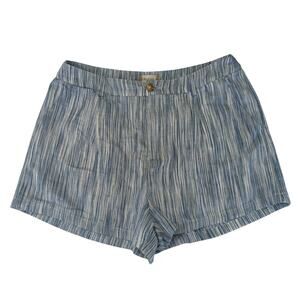 Altar'd State Linen Blend Shorts Blue Stripe Women's Size Large‎ Lined